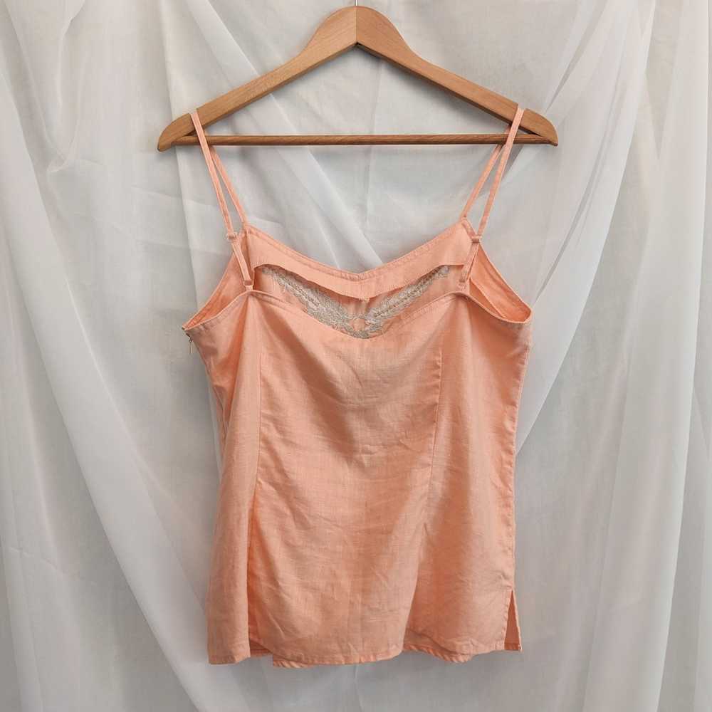 Other Peach linen embroidered top by Richard Malc… - image 2