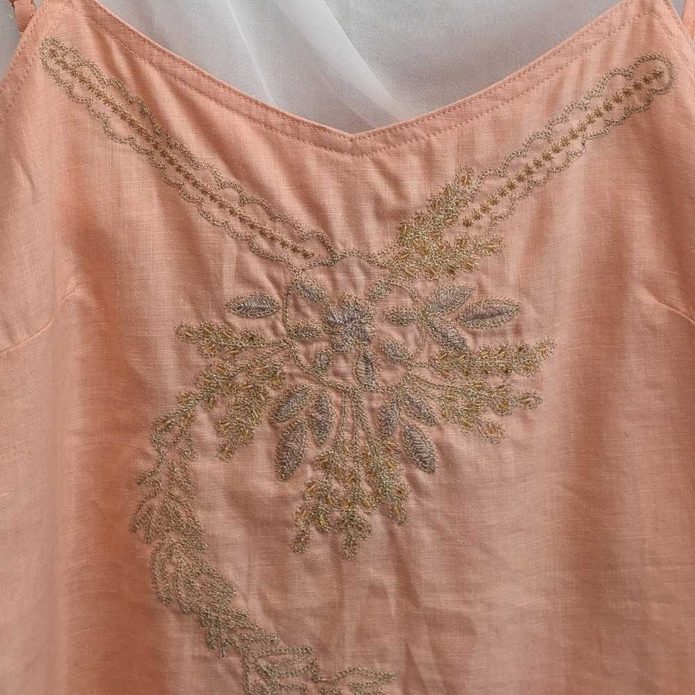 Other Peach linen embroidered top by Richard Malc… - image 3