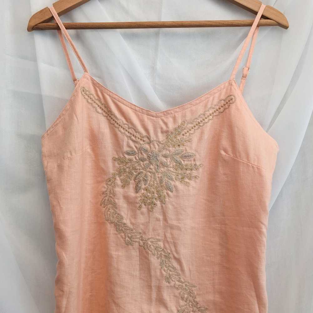 Other Peach linen embroidered top by Richard Malc… - image 4