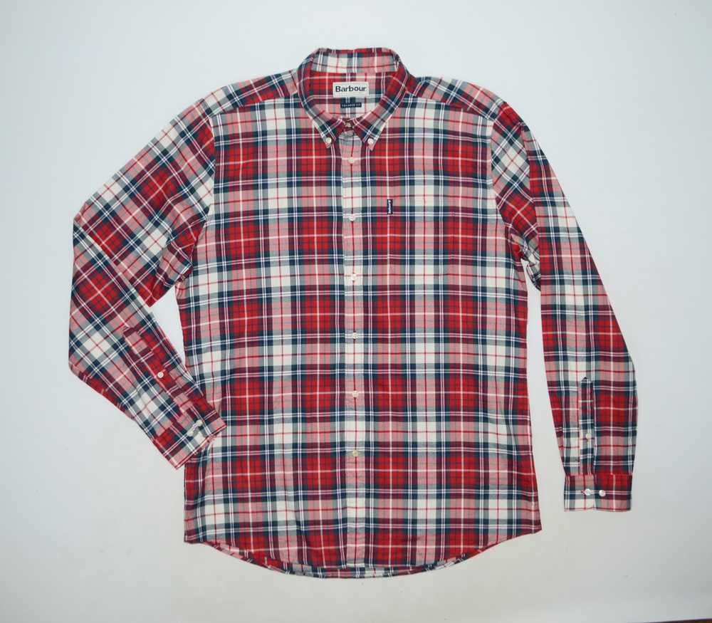 Barbour × Streetwear Barbour Red Checked Cotton S… - image 1