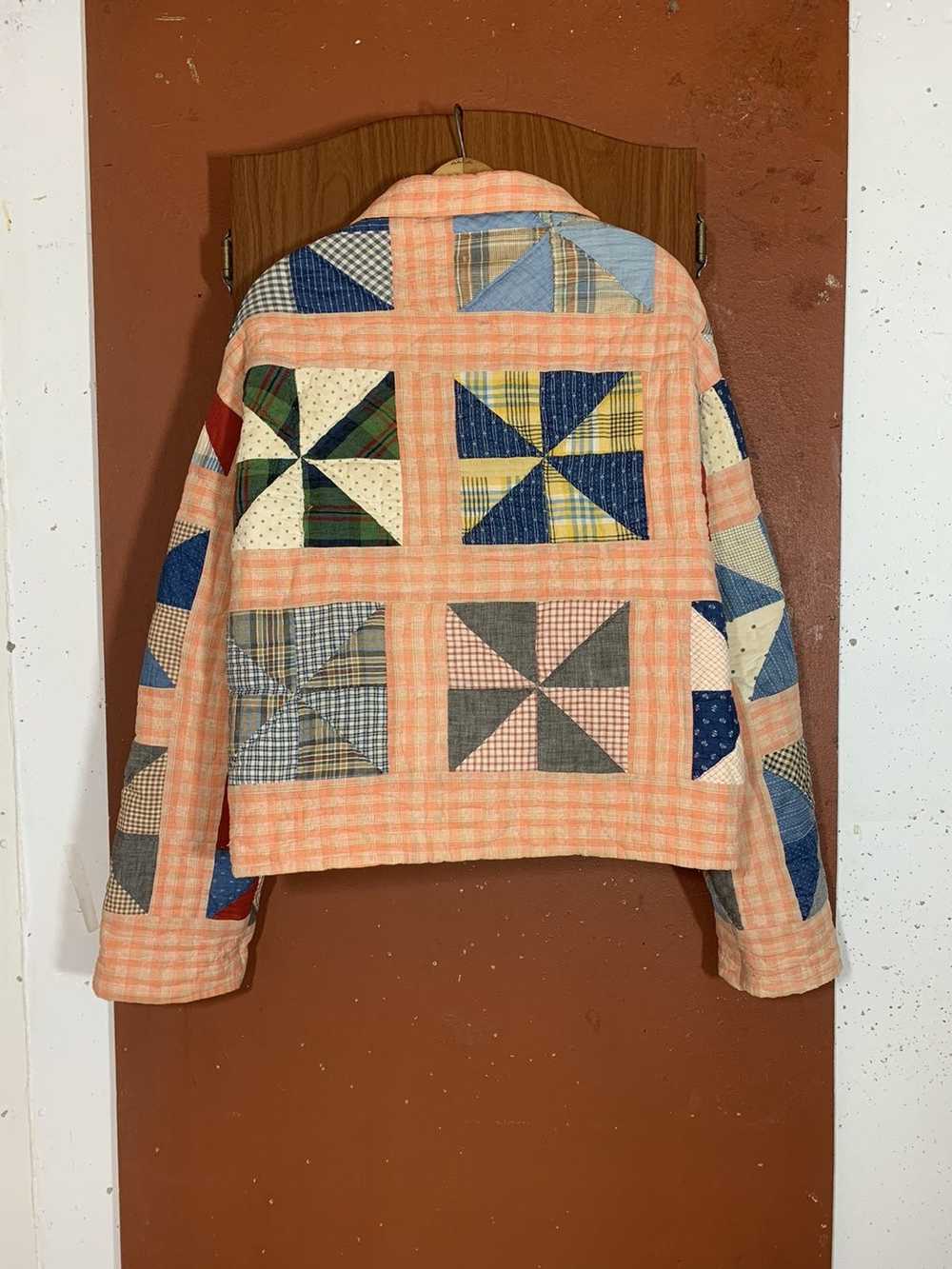 Custom Antique Pinwheel Quilt Handmade Jacket - image 4