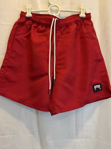 Revenge Revenge Red Rubber Patch Nylon Shorts