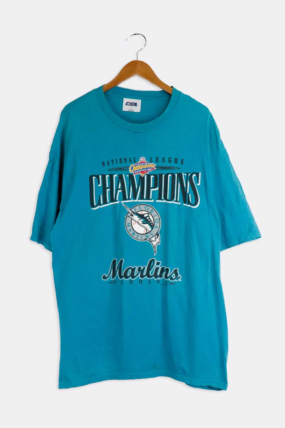 Vintage 1997 MLB Florida Marlins T Shirt Sz XL - image 1