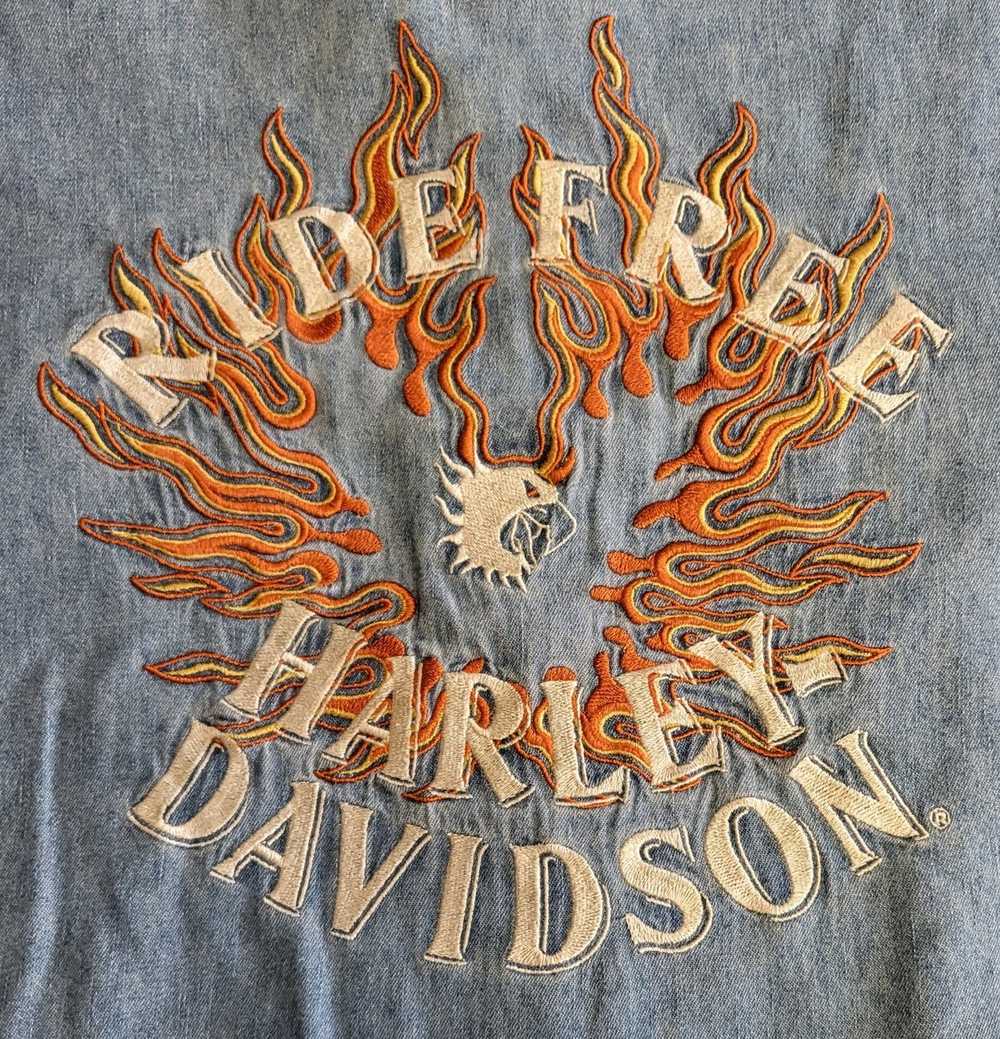 Harley Davidson Harley Davidson Embroidered Flame… - image 1