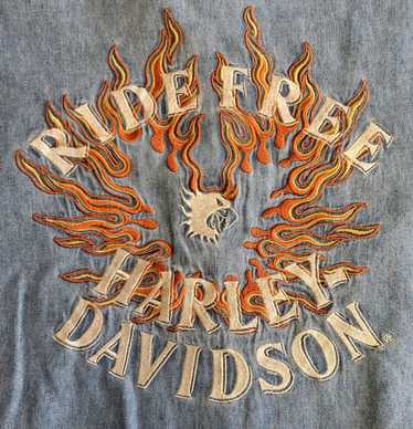 Harley Davidson Harley Davidson Embroidered Flame… - image 1