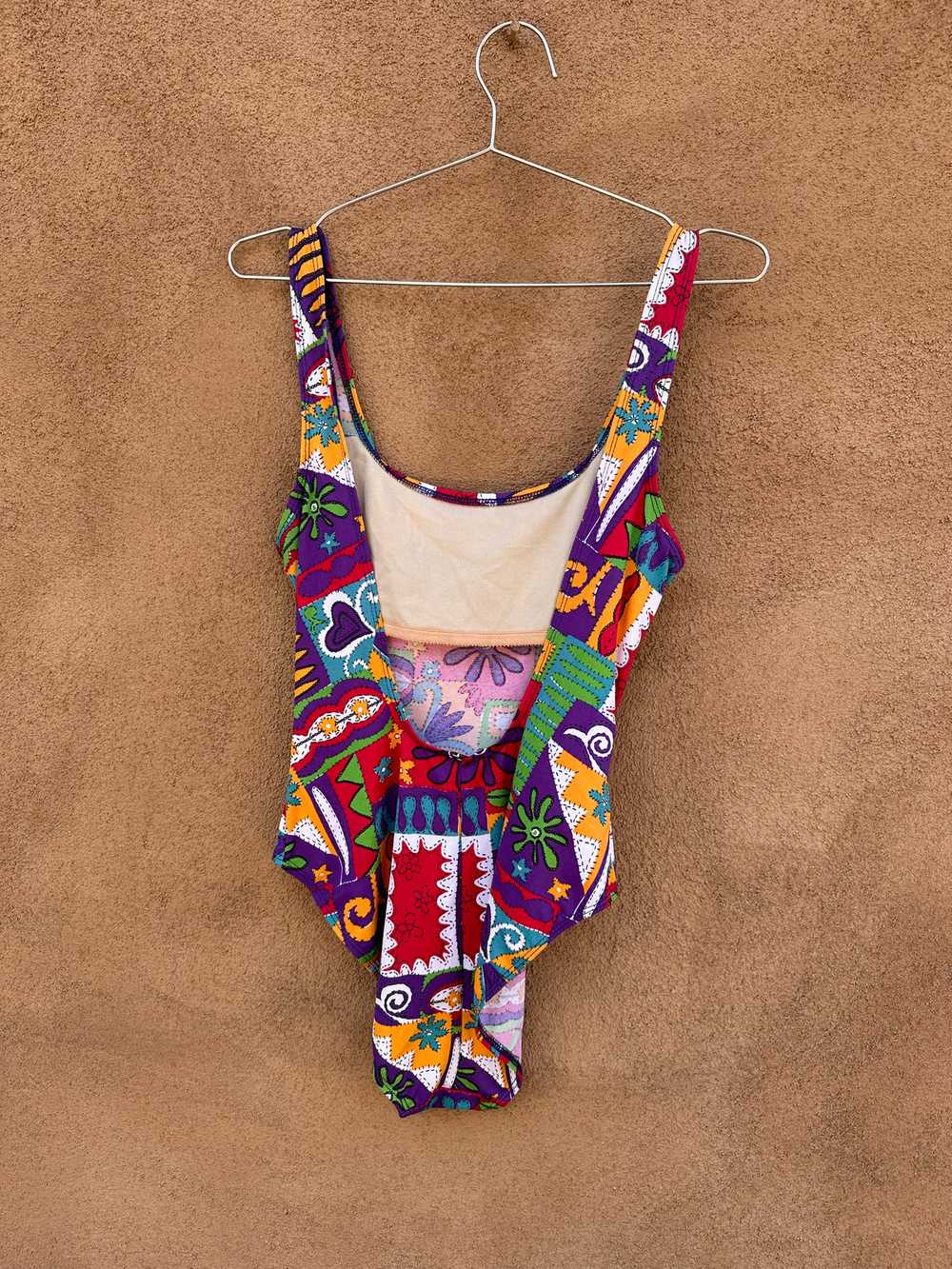 1980's Abstract One Piece Swimsuit - image 3