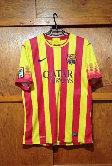 FC Barcelona Team Practice Jersey Old School Orange Soccer Football XLarge  FCB