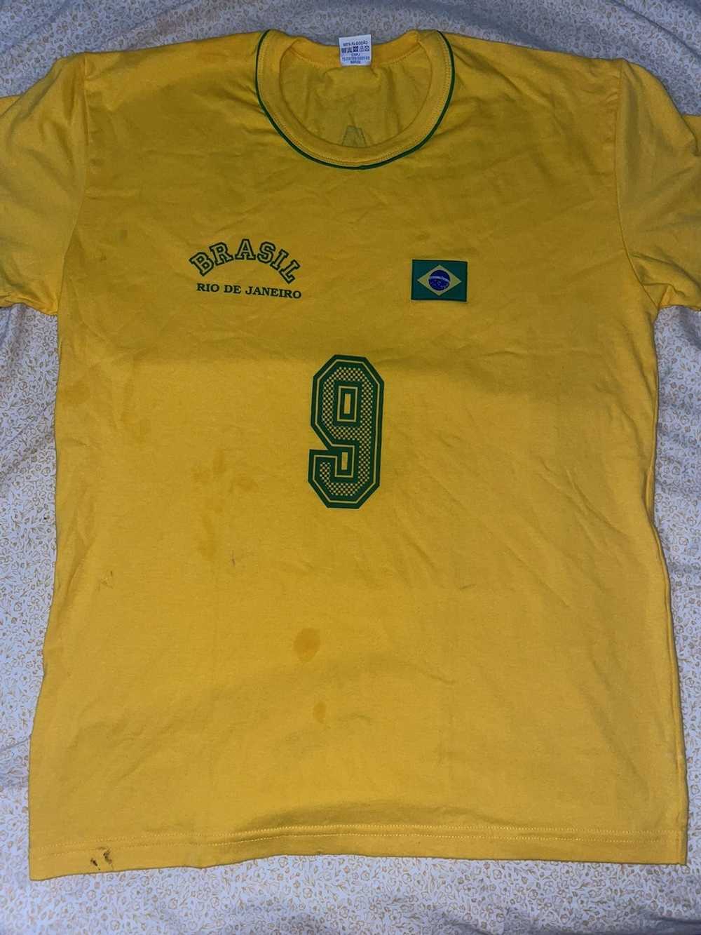 Neymar Jr 10 Brazil Football Ringer T-shirt Yellow/green 