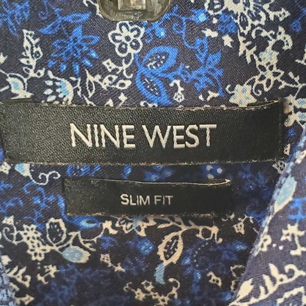 Nine West Shirt Slim Fit Mens Medium Button Up Fl… - image 12