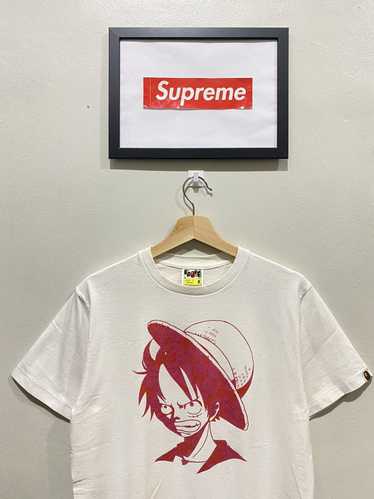 bape, supreme, and monkey d. luffy image