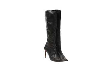 Christian Louboutin // Black Leather Suzy Folk 85 Studded Boot