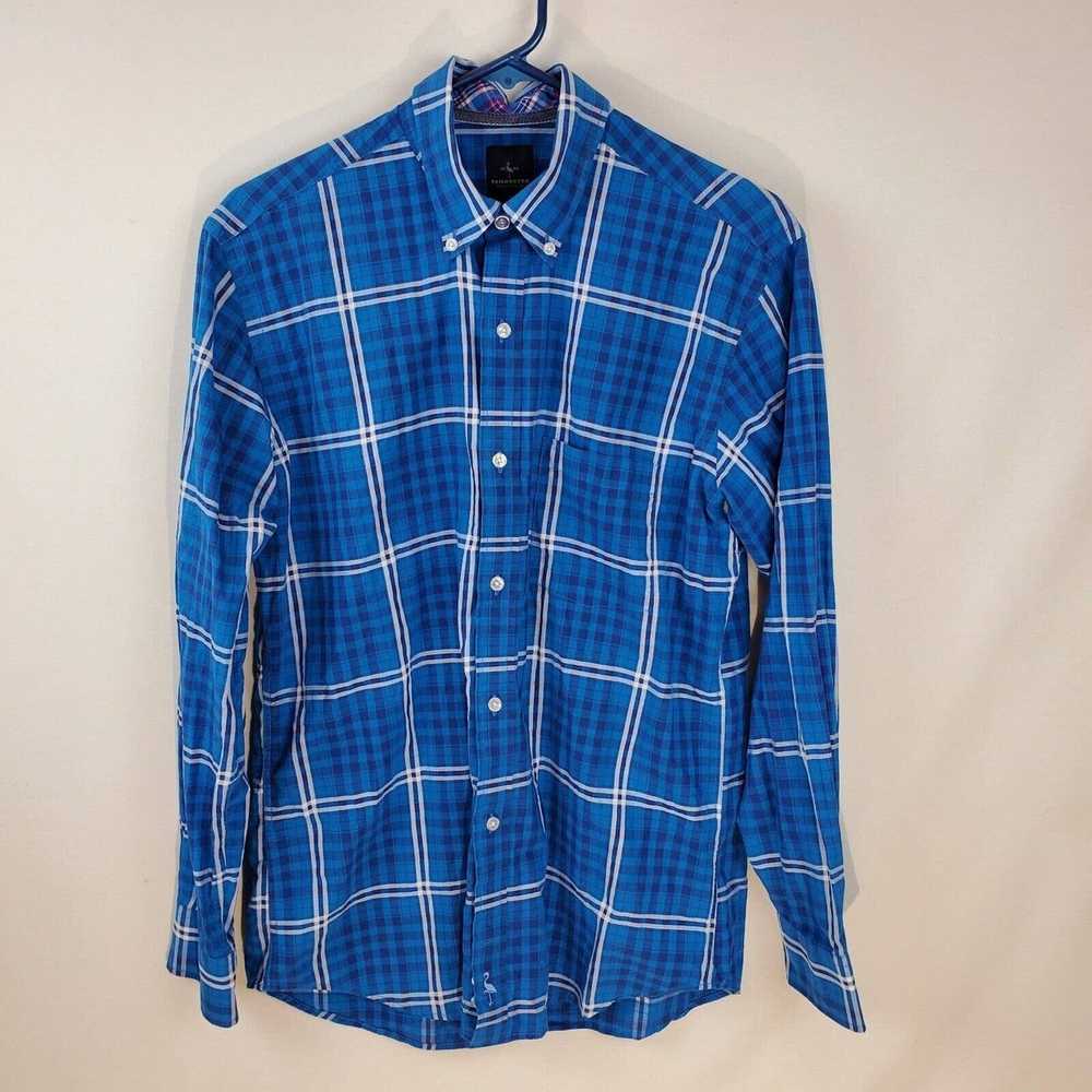 Tailorbyrd Shirt Men Medium Blue White Button Dow… - image 12