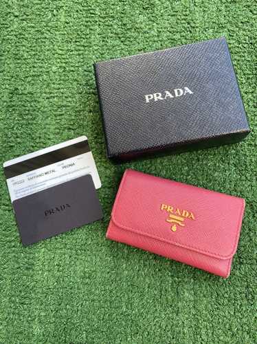 Prada Saffiano Metal Peonia Key Holder