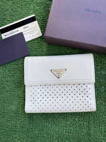 Prada 2002 Bufalo Fori Bianco Trifold wallet