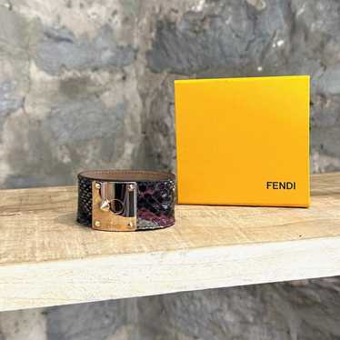 Fendi Fendi Black Snakeskin Leather Goldmine Wrap… - image 1