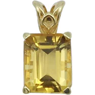 14K Citrine Pendant - image 1