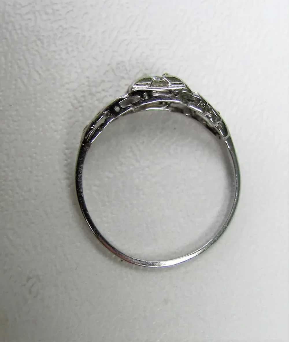 Antique Platinum Diamond Ring 1920's .32cts. - image 4