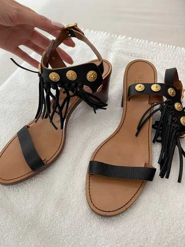 Valentino Valentino black and tan heeled sandals