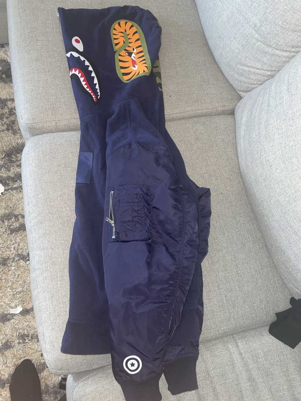 Bape Bape Hoodie Navy Shark - image 2