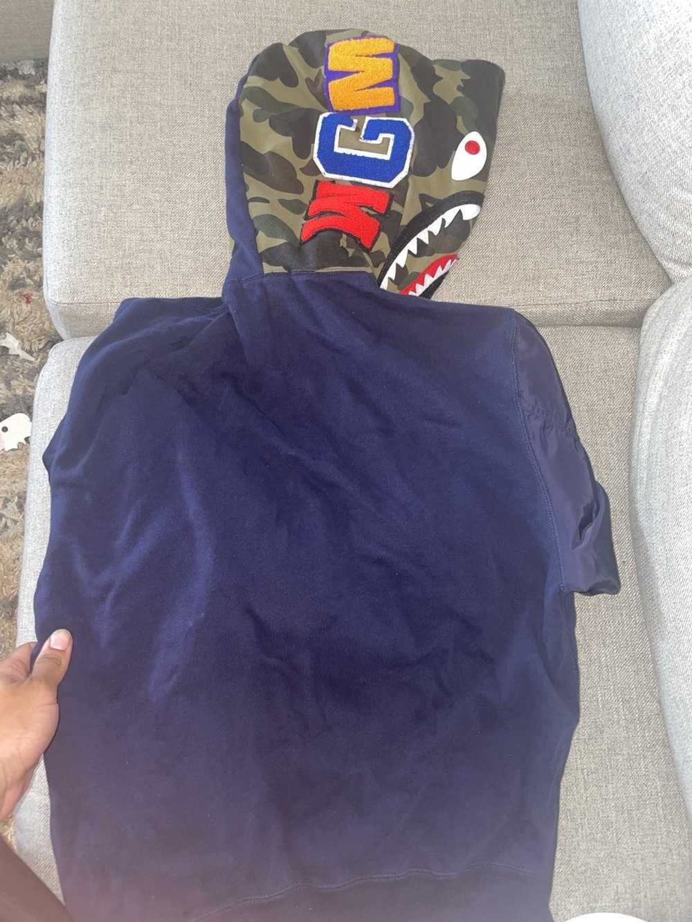 Bape Bape Hoodie Navy Shark - image 3