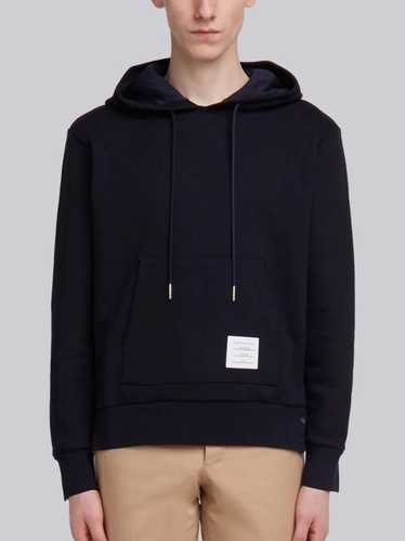 Thom Browne Navy Jersey Knit Pullover Hoodie