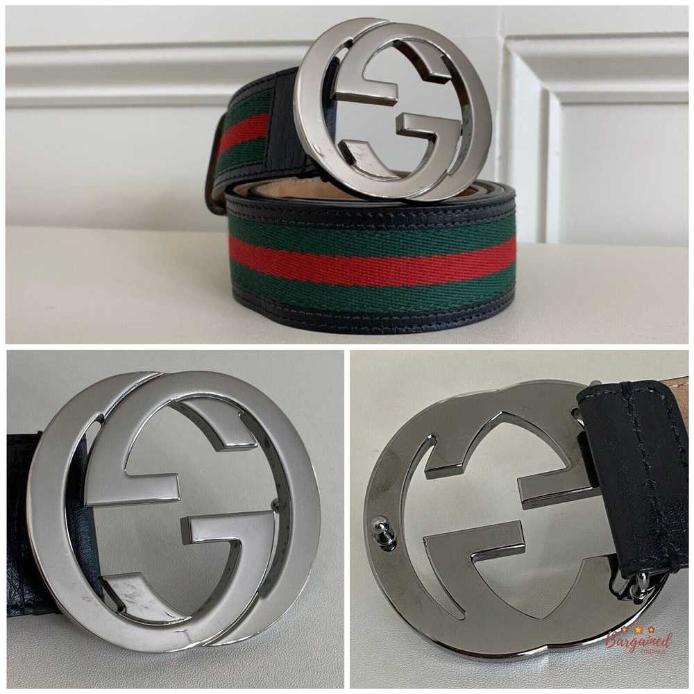 Gucci Gucci Web Green/Red Canvas Silver Interlock… - image 10