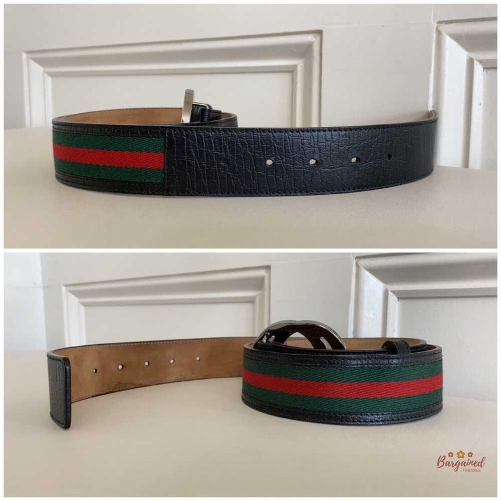 Gucci Gucci Web Green/Red Canvas Silver Interlock… - image 2