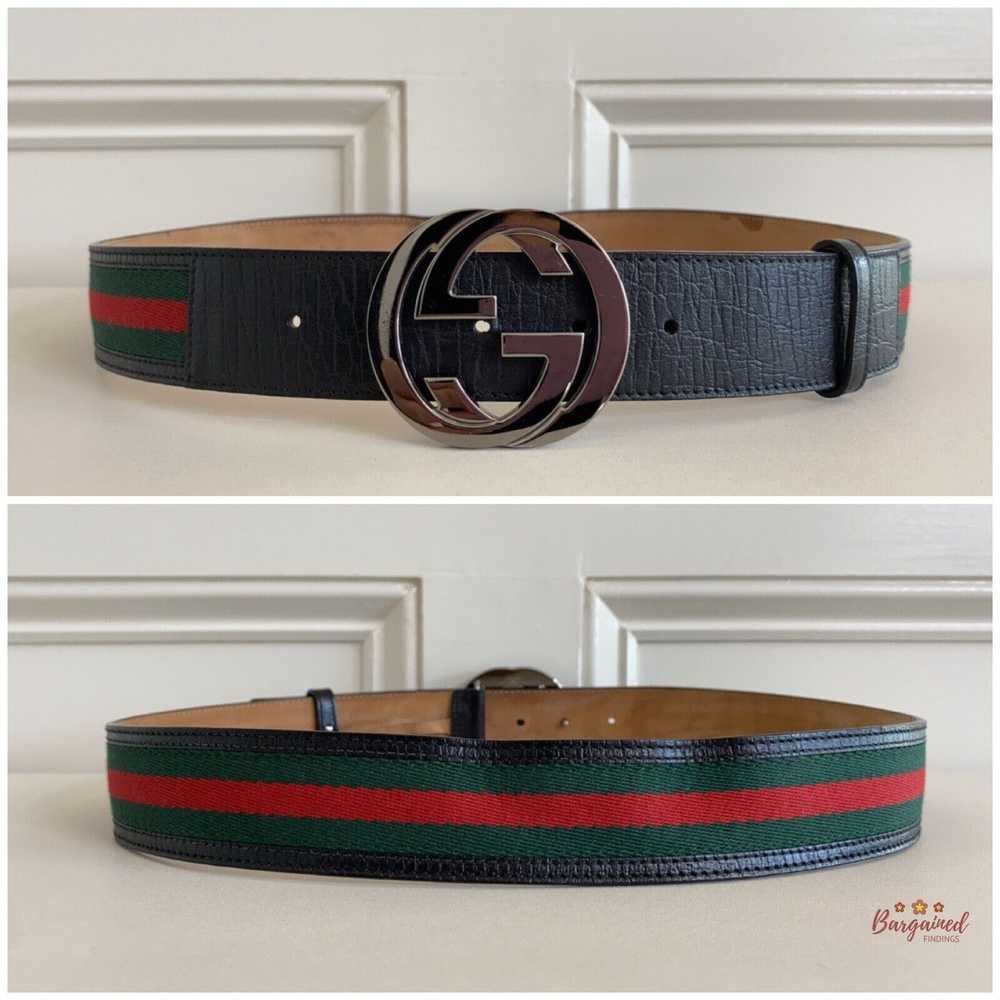 Gucci Gucci Web Green/Red Canvas Silver Interlock… - image 8