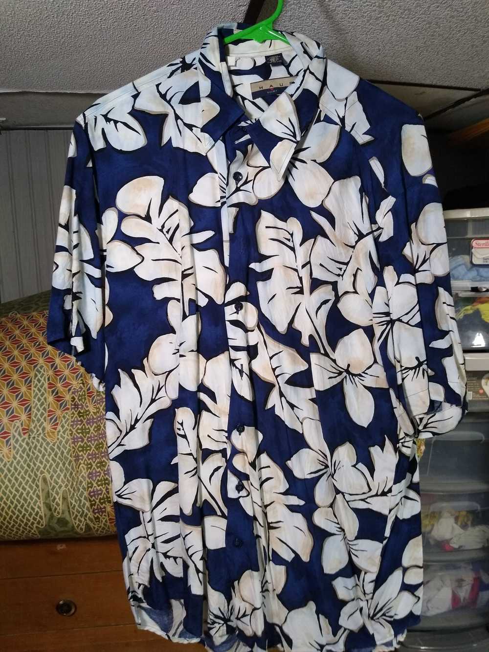 Haupt Haupt blue floral print button up shirt - image 1