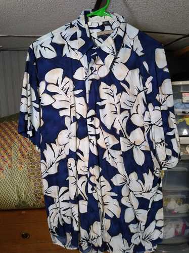 Haupt Haupt blue floral print button up shirt
