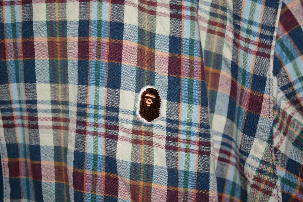 Bape × Vintage Vintage OG Bape Head Plaid Zip Up … - image 2