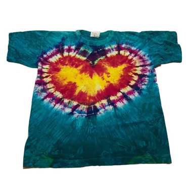 Fruit Of The Loom Vintage Tye-Die Heart T Shirt S… - image 1