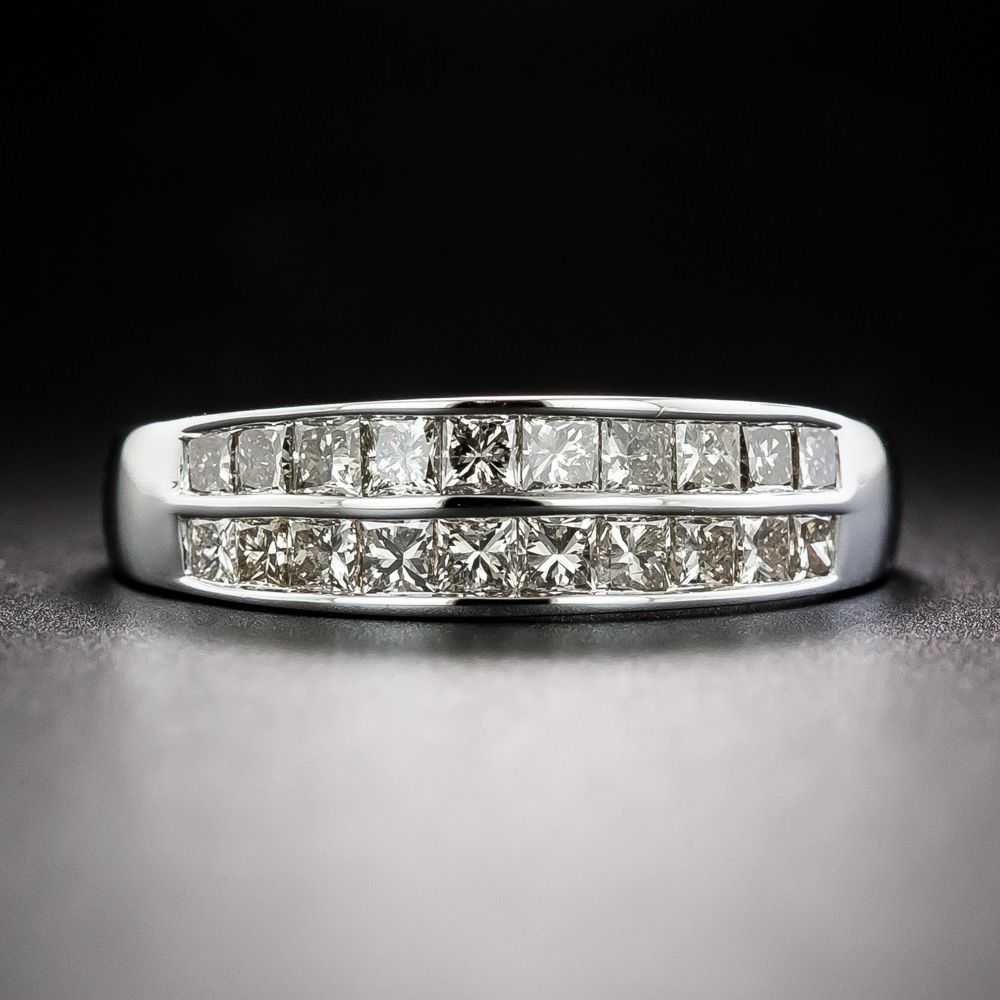 Estate Princess-Cut Diamond Double Row Band - image 1