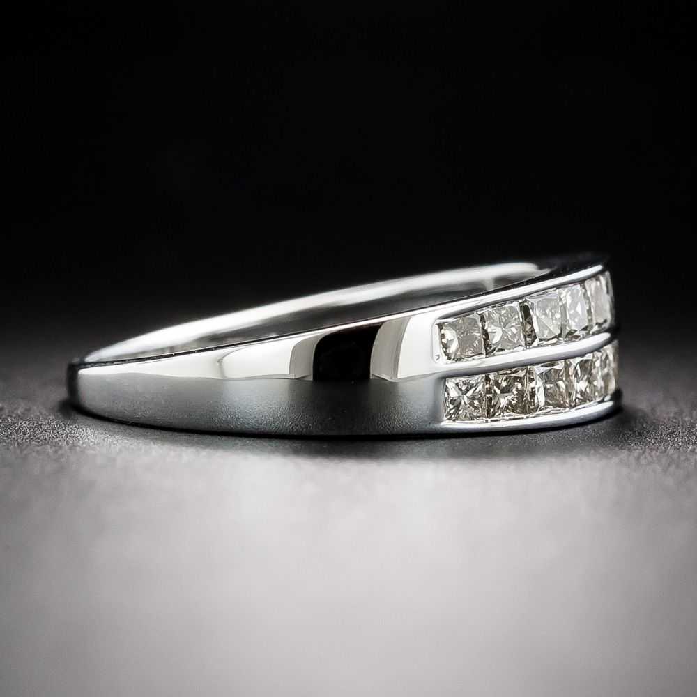 Estate Princess-Cut Diamond Double Row Band - image 2