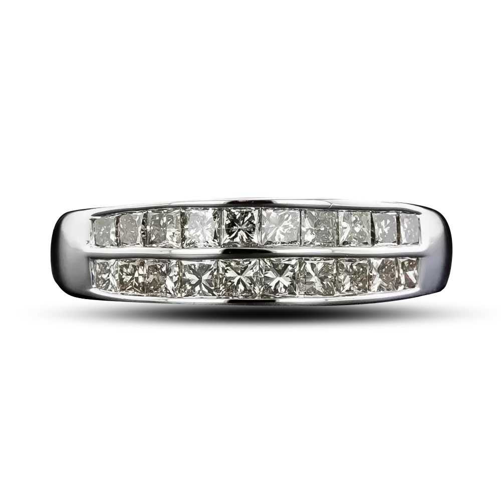 Estate Princess-Cut Diamond Double Row Band - image 4