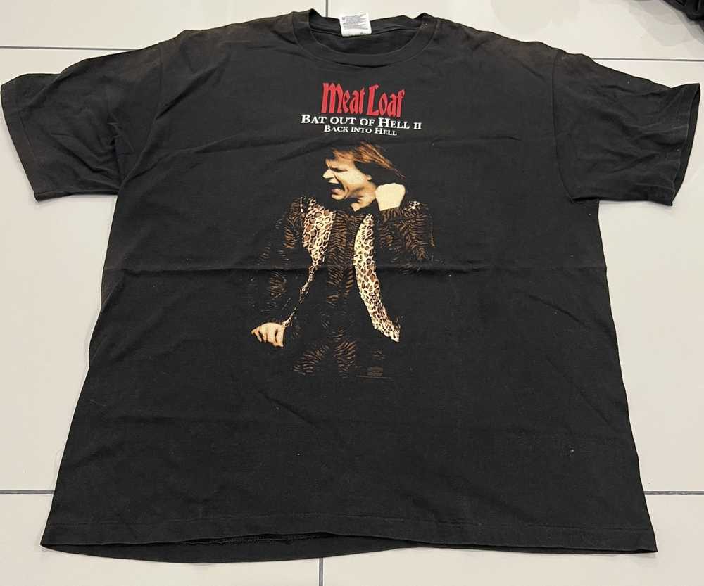 Band Tees × Vintage Vintage Meat Loaf Bat Out of … - image 1