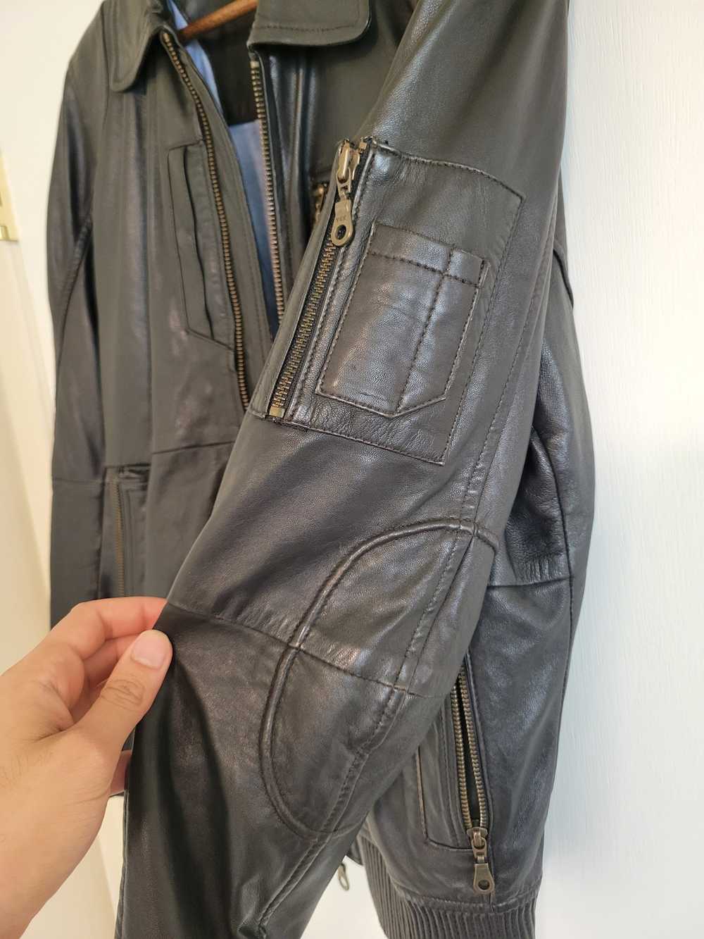 Designer Calfskin Leather Jacket - image 3