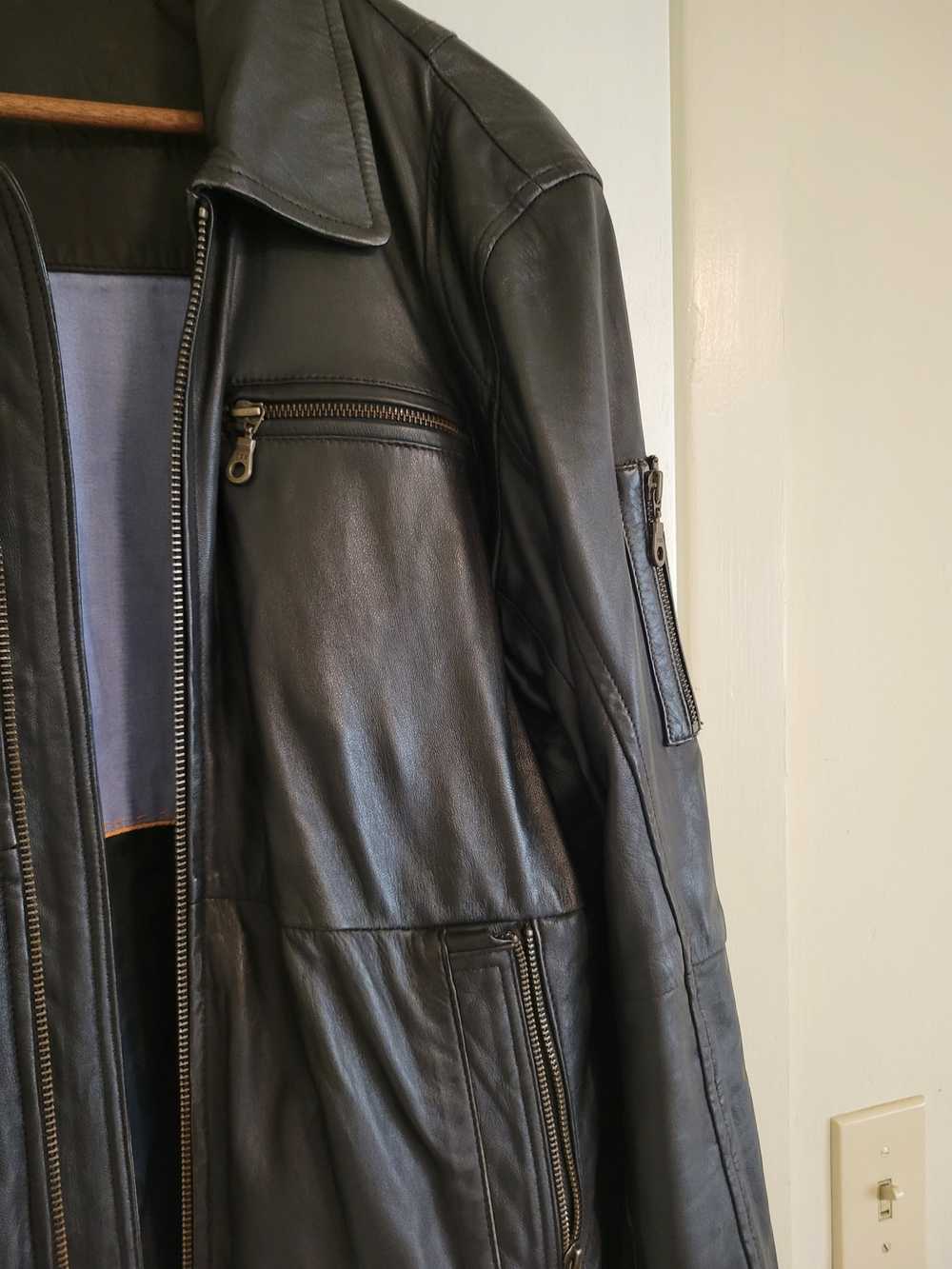 Designer Calfskin Leather Jacket - image 4