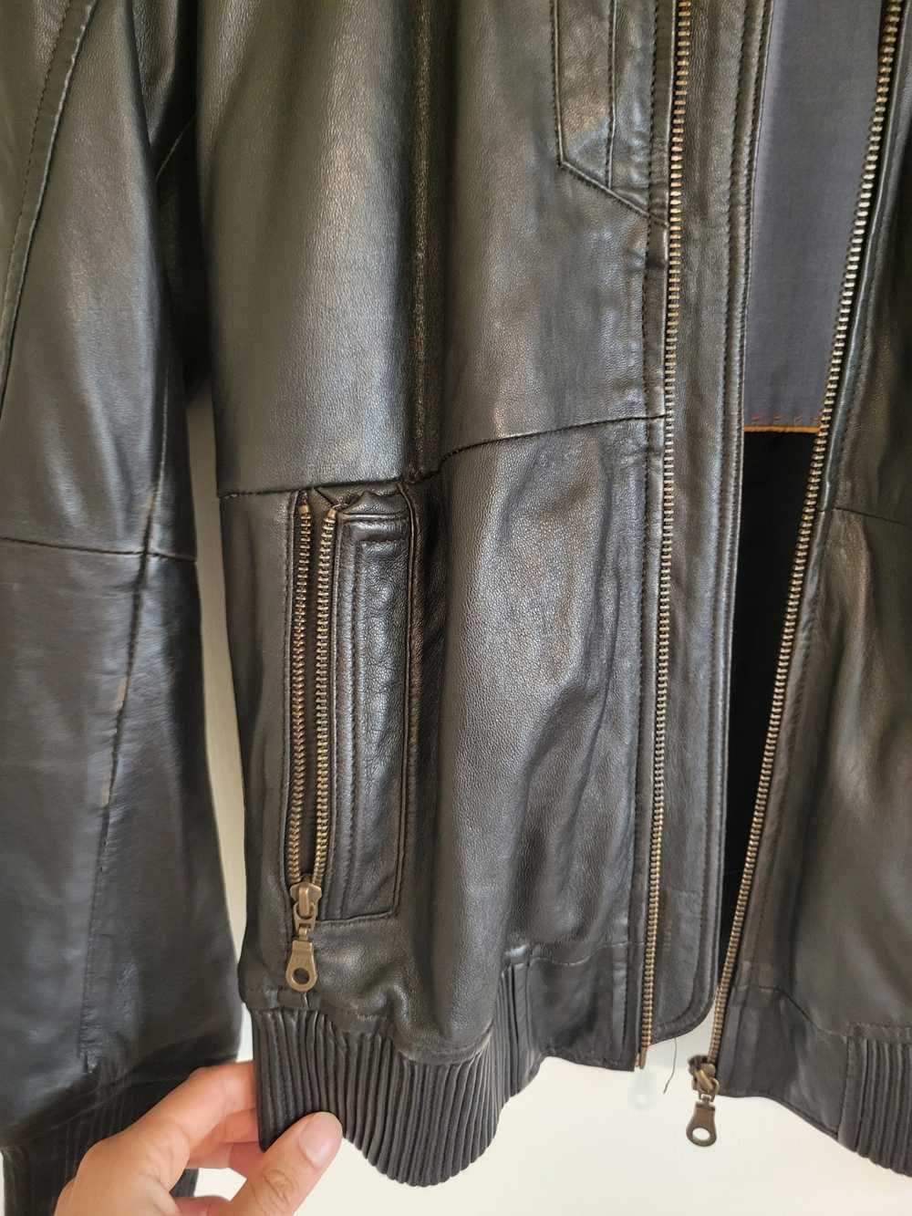 Designer Calfskin Leather Jacket - image 5