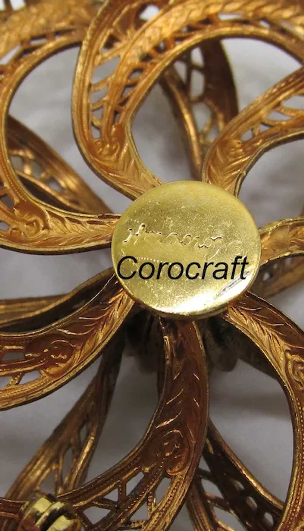 Detailed Corocraft Filigree Pierced Swirls Large … - image 5