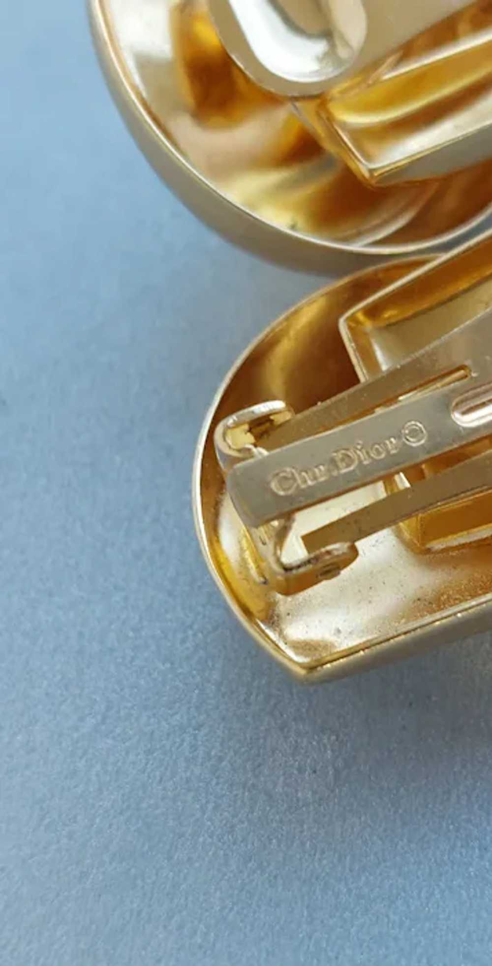 Vintage CHRISTIAN DIOR Signed Gold Plated CD Logo… - image 5