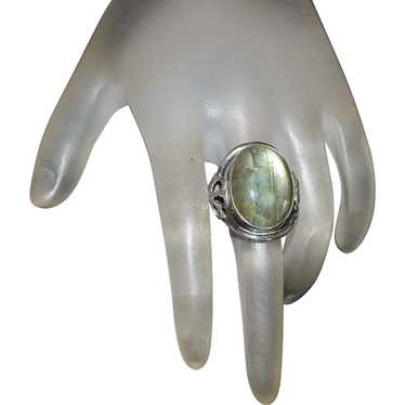 Large Sterling Silver Custom Labradorite Ring