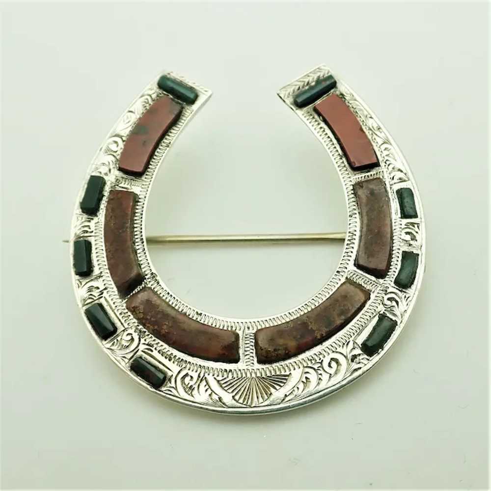 Scottish Victorian Large Lucky Horseshoe Silver a… - image 2