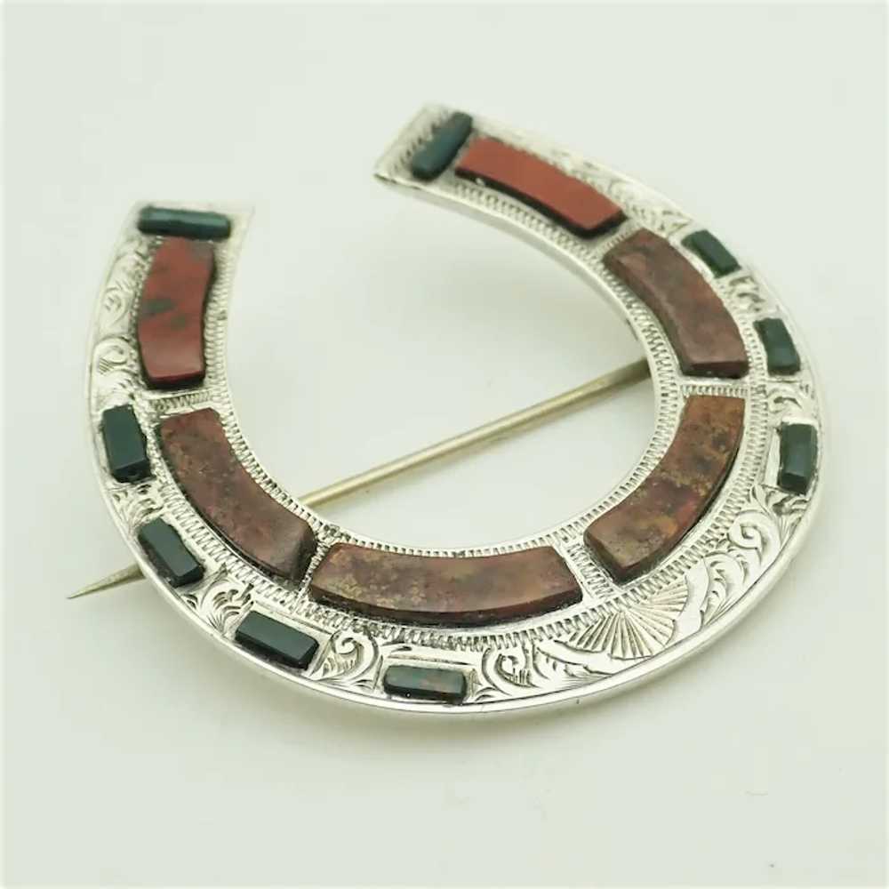 Scottish Victorian Large Lucky Horseshoe Silver a… - image 3