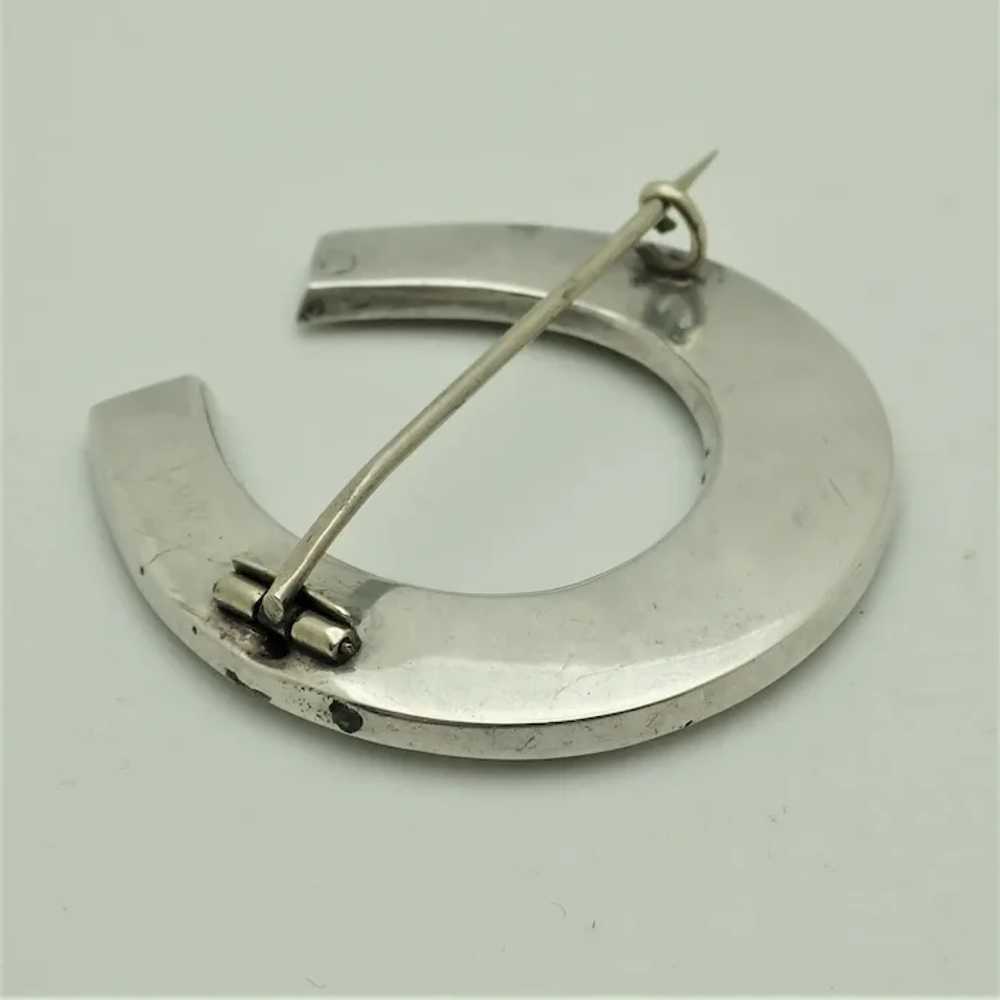 Scottish Victorian Large Lucky Horseshoe Silver a… - image 7