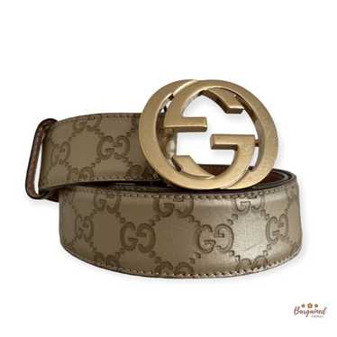 Gucci Gucci Gold Guccissima Leather Gold Interloc… - image 1