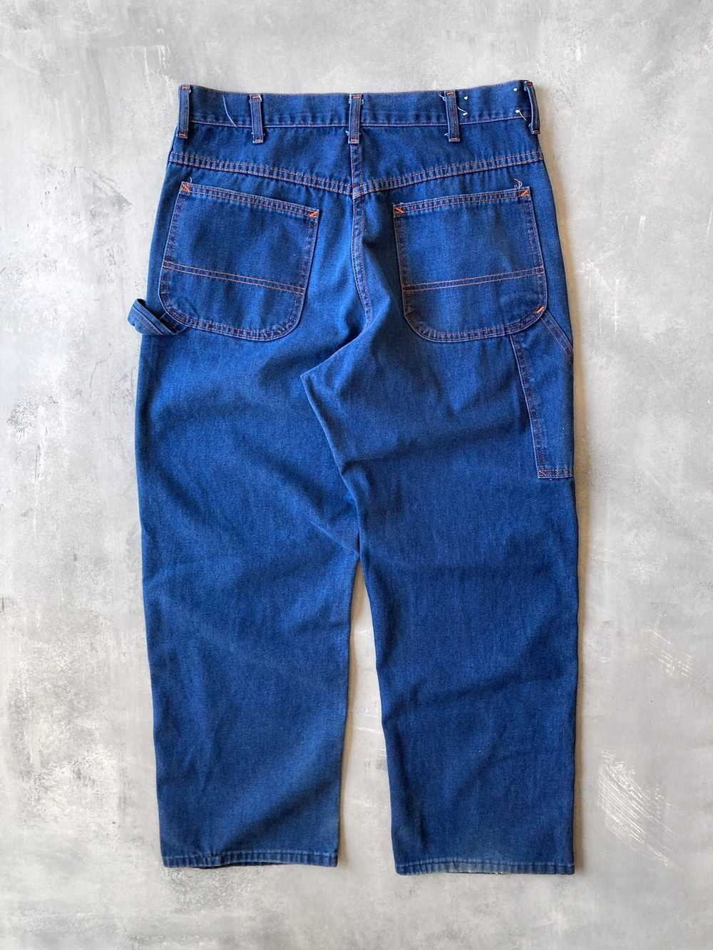 Contrast Stitched Carpenter Jeans 80's - 34x29 / … - image 4