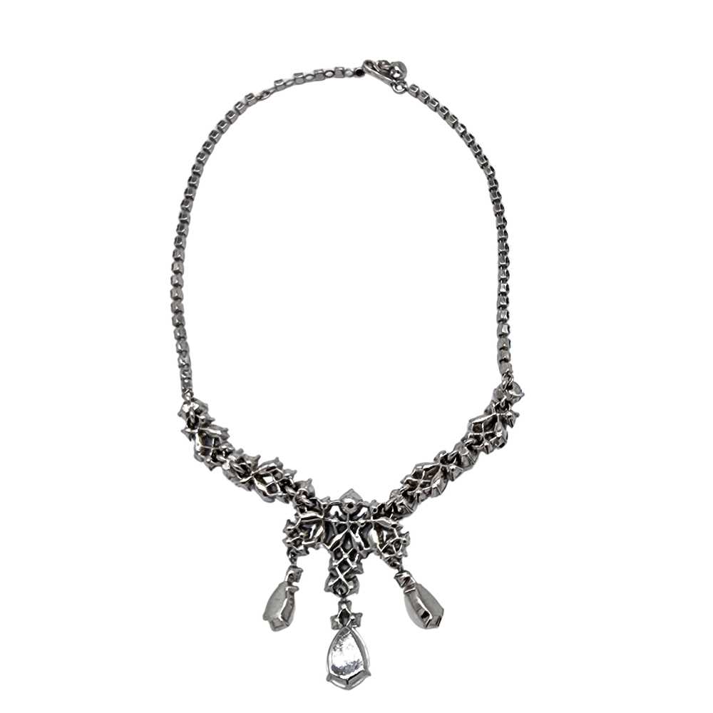 Trifari Vintage Rhinestone Drop Necklace - image 3