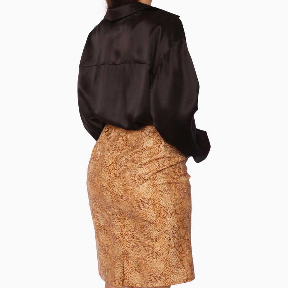 90s Butterscotch Faux Snakeskin Skirt - W26 - image 5