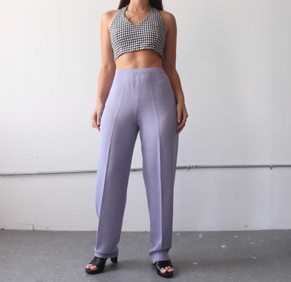 90s Periwinkle Knit Trousers - W29+ - image 1